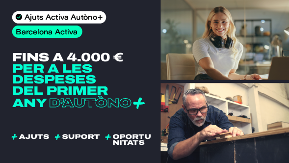 Activa Autòno+ ofrece ayudas económicas de hasta 4.000 euros para aliviar los gastos de las personas autónomas durante el primer año de actividad.